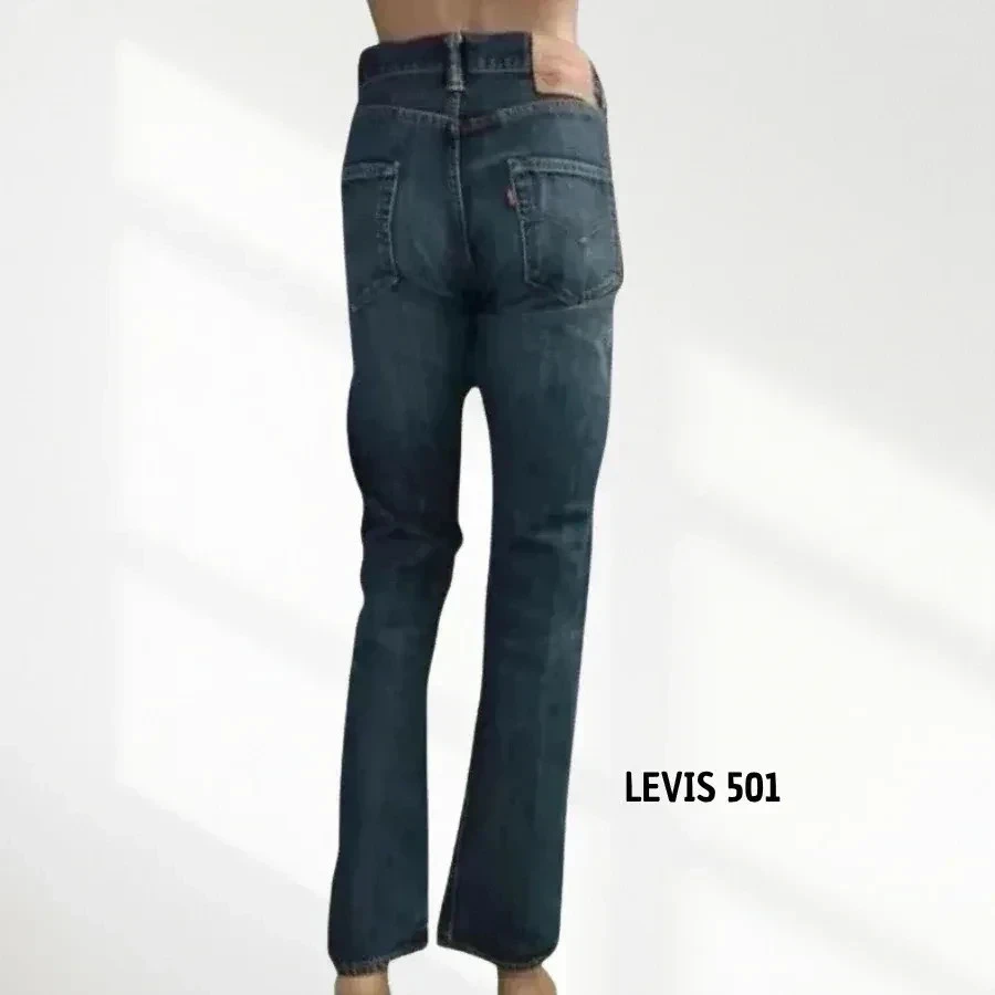 LEVIS 501 - coupe straight -taille haute - 100% coton - bleu foncé - trés bon état